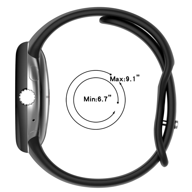 For Google Pixel Watch Water Drop Slimming Butterfly Button Solid Silicone Band(Space Grey) by bashfashion