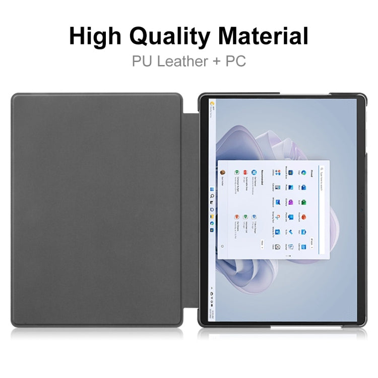 For Microsoft Surface Pro 9 JUNSUNMAY Custer Solid Color 3-Fold Stand Leather Tablet Case(Red) by JUNSUNMAY