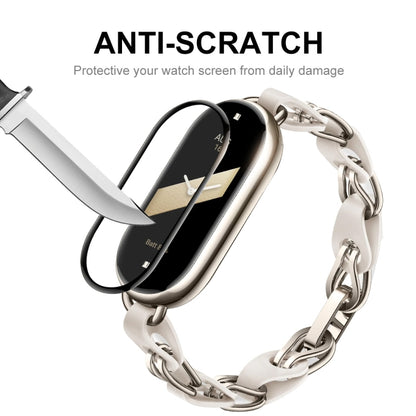 For Xiaomi Mi Band 8 ENKAY Hat-Prince 2 in 1 Set Full Coverage Screen Protector + Nylon Loop Watch Band(Cyan+Yellow) by ENKAY