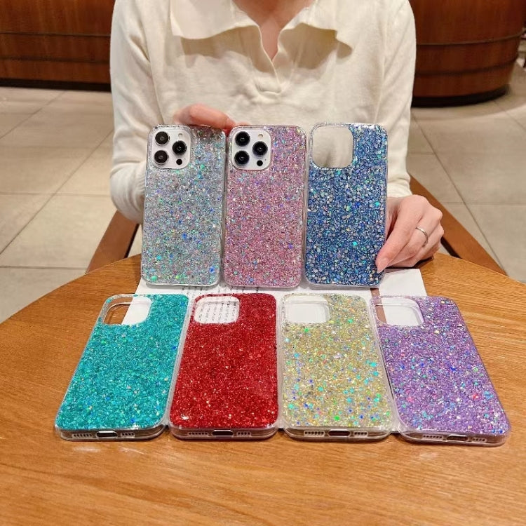 For iPhone 16e Glitter Sequins Epoxy TPU Phone Case(Silver) by bashfashion