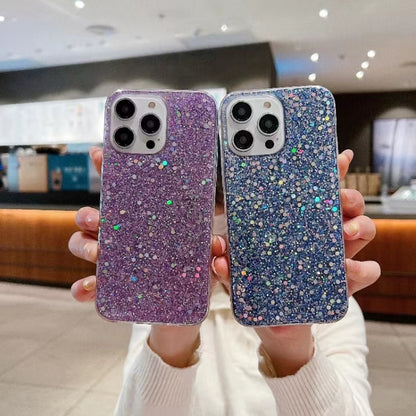 For iPhone 16e Glitter Sequins Epoxy TPU Phone Case(Silver) by bashfashion