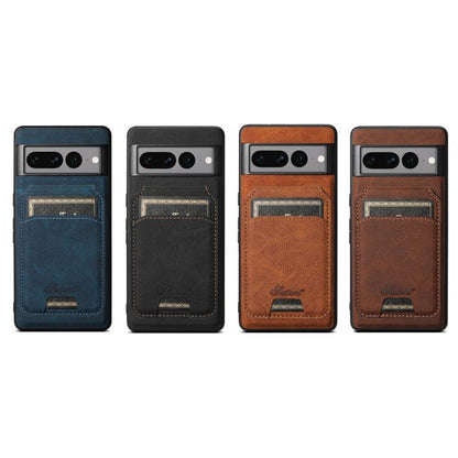 For Google Pixel 7 Suteni H16 Litchi Texture Leather Detachable Wallet Back Phone Case(Brown) by Suteni