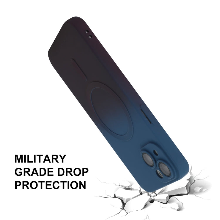 For iPhone 15 Plus ENKAY Hat-Prince MagSafe Rainbow Gradient Silicone Phone Case with Lens Film(Orange Yellow) by ENKAY