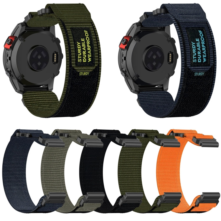 For Garmin Tactix 7 26mm Nylon Hook And Loop Fastener Watch Band(Army Green) by bashfashion