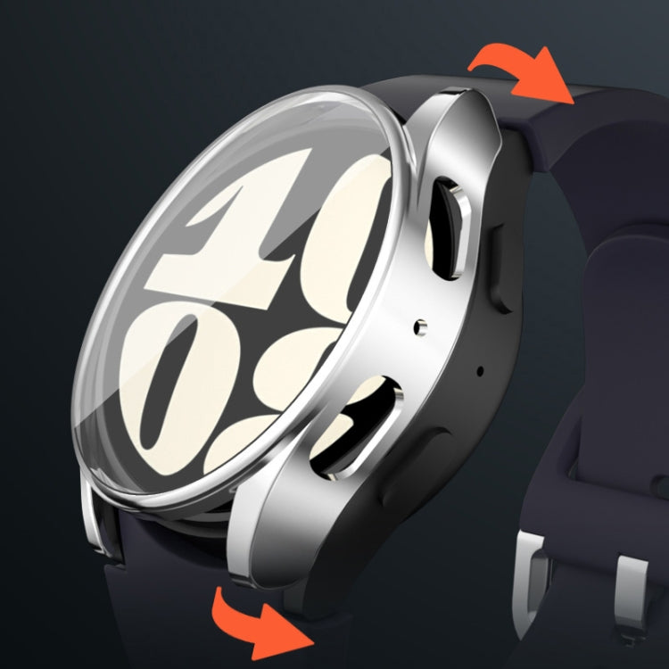 For Samsun Galaxy Watch 7 40mm Full Coverage TPU Electroplated Watch Protective Case(Sliver) by bashfashion