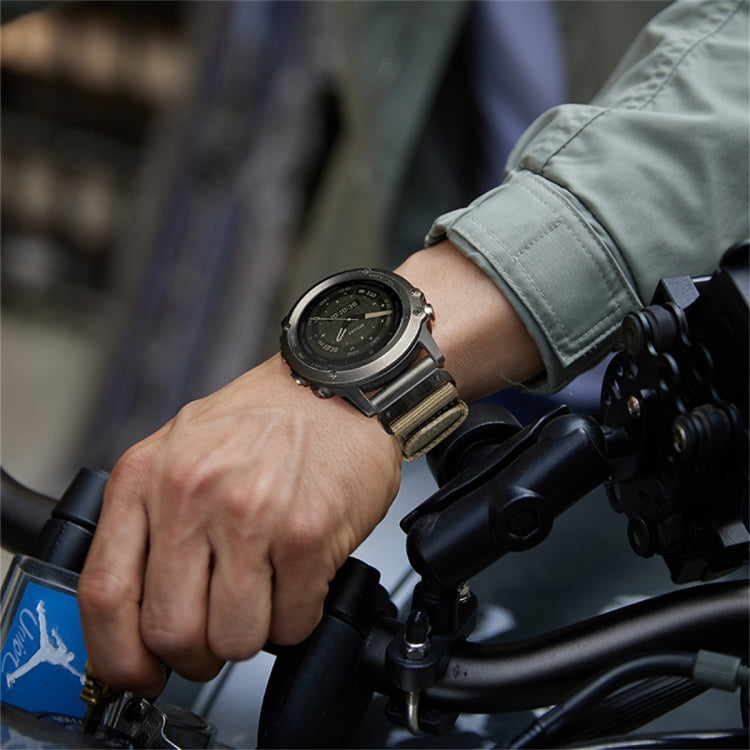 For Garmin Fenix 5 / 5 Plus Nylon Canvas Quick Release 22mm Watch Band(Army Green) by bashfashion