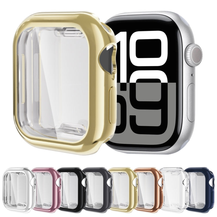 For Apple Watch Series 11 / 10 46mm Full Coverage TPU Electroplated Watch Case(Rose Gold) by bashfashion