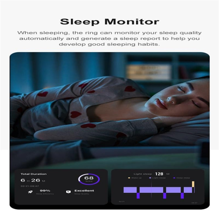 R09 SIZE 9 Smart Ring, Support Heart Rate / Blood Oxygen / Sleep Monitoring / Multiple Sports Modes(Gold) by bashfashion