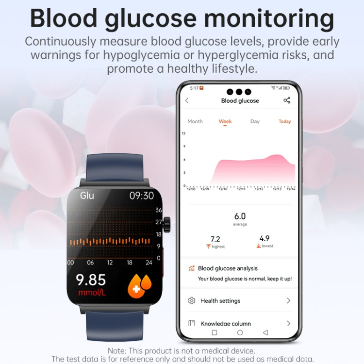 KS03 Pro 1.96 inch Color Screen Smart Watch, Support Bluetooth Call / Health Monitoring(Blue) by bashfashion