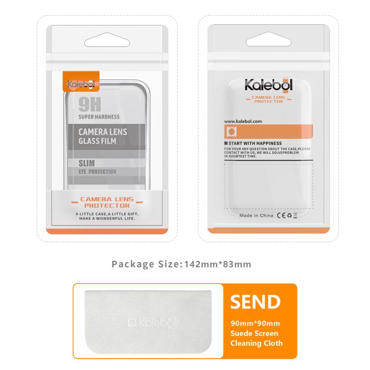 For iPhone 15 Plus Kalebol No Flicker Ultra-Thin Individual Camera Lens Tempered Glass Film(Black) by Kalebol