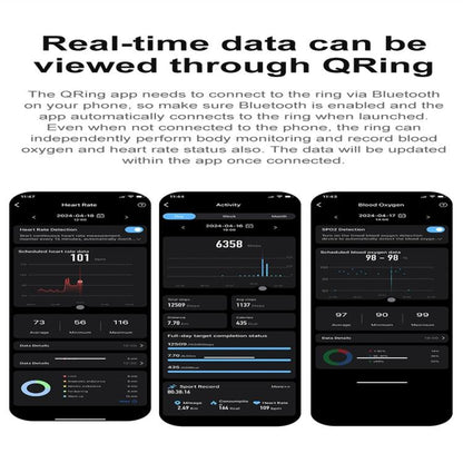 R04 SIZE 8 Smart Ring, Support Heart Rate / Blood Oxygen Monitoring / Sleep / Take Photos(Rose Gold) by bashfashion