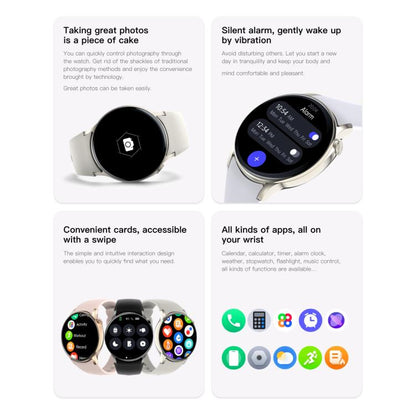 Sense 6 1.43 AMOLED Screen IP68 Waterproof Bluetooth Call Smartwatch Supports Health Monitoring(Starlight) by bashfashion