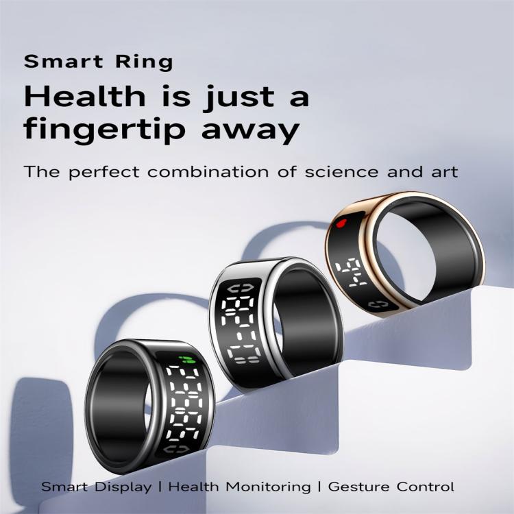 SY01 SIZE 12 Smart Ring, Support Heart Rate / Blood Oxygen / Sleep Monitoring / Multiple Sport Modes(Black) by bashfashion