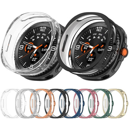 For Samsung Galaxy Watch8 Classic 46mm Half Coverage Hollow TPU Watch Protective Cover(Electroplated Silver) by bashfashion