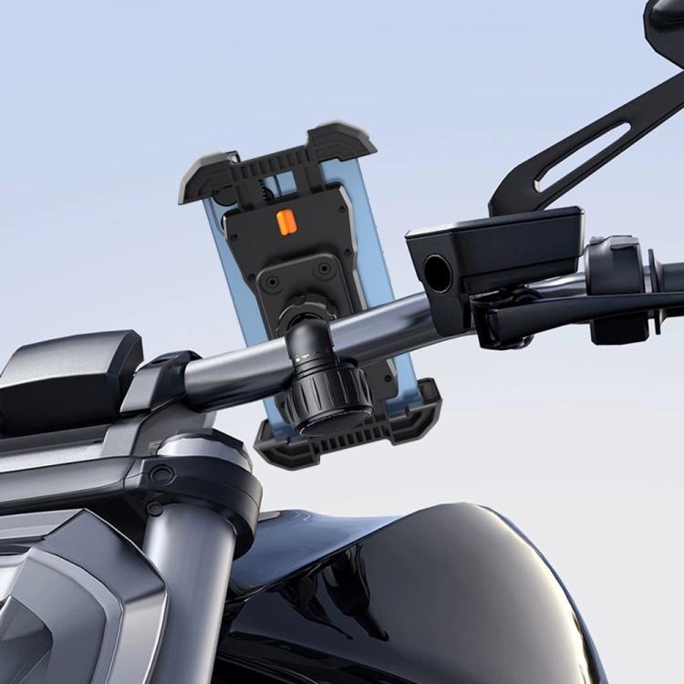 QX-25A Motorcycle Bicycle Handlebar Phone Mount 360 Rotation Shockproof Navigation Holder(Grey) by bashfashion