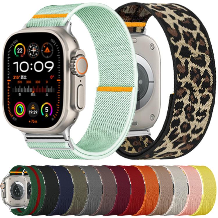 For Apple Watch 46mm / 49mm / 45mm / 44mm Adjustable Single Loop Elastic Nylon Watch Band(Gray) by bashfashion