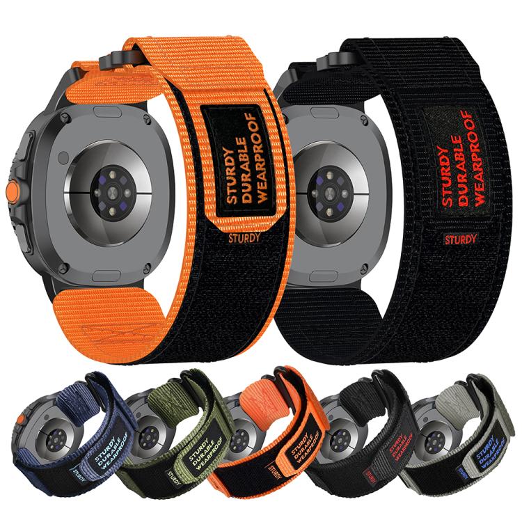 For Samsung Galaxy Watch8 / Watch8 Classic Two Sections Nylon Hook And Loop Fastener Watch Band(Orange) by bashfashion