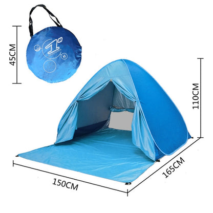 With Curtain Automatic Instant Pop Up Tent Potable Beach Tent, Size: 150x165x110cm(Blue) by bashfashion