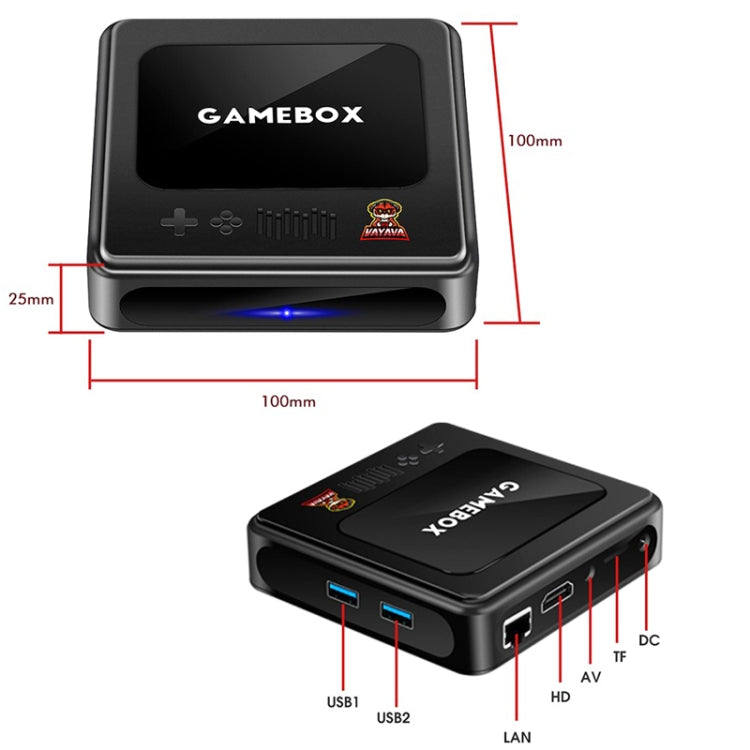 GD10 64G Built-In 30000+ Games Dual System Set-Top Box 3D Home 4K HD TV Game Console Box EU Plug(Black) by ANBERNIC