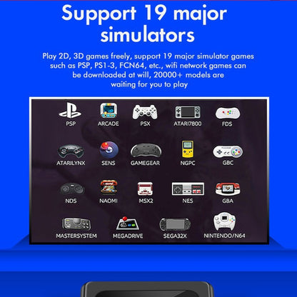 GD10 64G Built-In 30000+ Games Dual System Set-Top Box 3D Home 4K HD TV Game Console Box EU Plug(White) by ANBERNIC