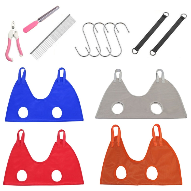 Small & Medium Pet Grooming Polyester Hanging Hammock With Trimming Tool, Size:L(Blue) by bashfashion