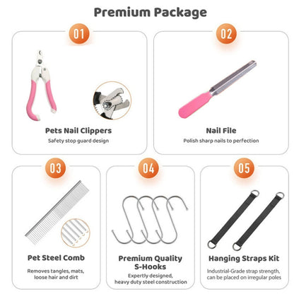 Small & Medium Pet Grooming Polyester Hanging Hammock With Trimming Tool, Size:L(Gray) by bashfashion