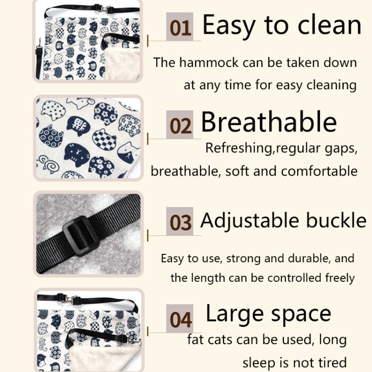 PE-160 Canvas Hanging Cat Cage Hammock Adjustable Length Swing Pet Nest, Size: S(Yellow Geometry) by bashfashion