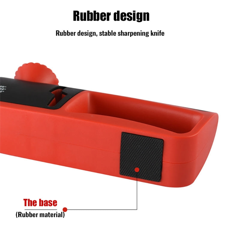 4- In-1 Adjustable Manual Knife Sharpener Multifunctional Knife Sharpener(Gray Red) by bashfashion