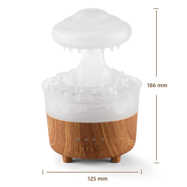 V50 Desktop Colorful Night Light Humidifier Wood Grain Water Drop Aroma Diffuser, Spec: US Plug(White) by bashfashion