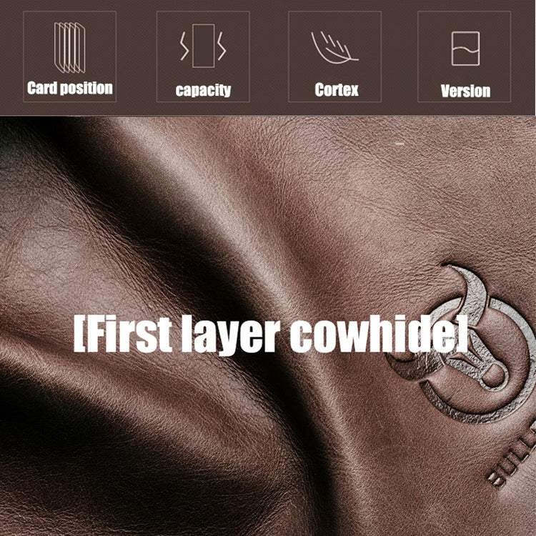 BULL CAPTAIN 028 Long Buckle Retro Cowhide Multi-Function Wallet (Blue) by BULL CAPTAIN