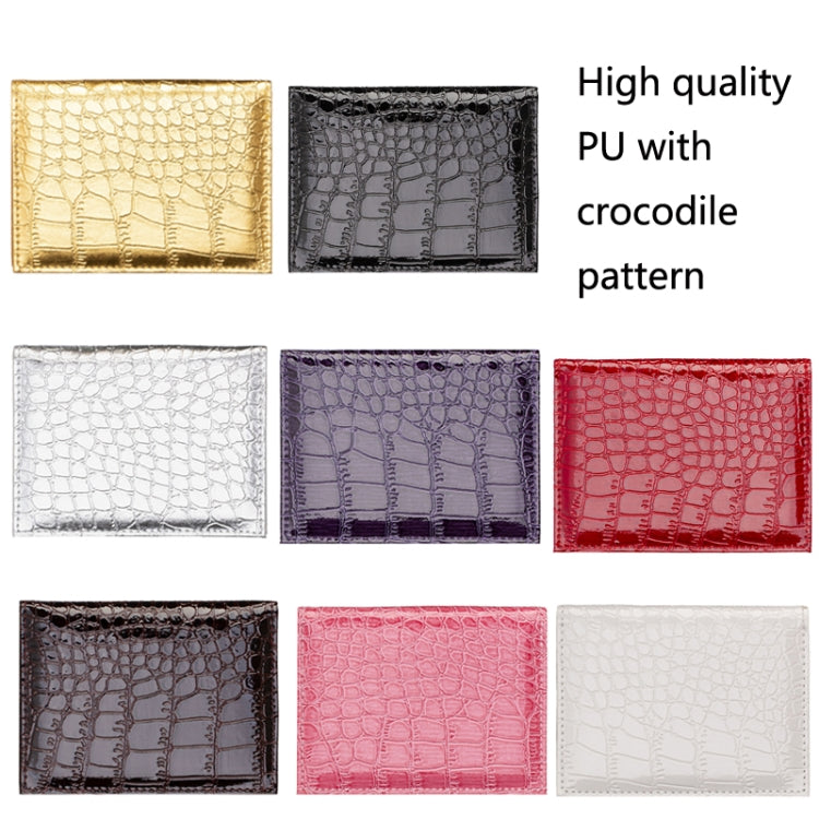 PCVC1009 Crocodile Pattern PU Card Holder CDC Document Holder(Brown) by bashfashion