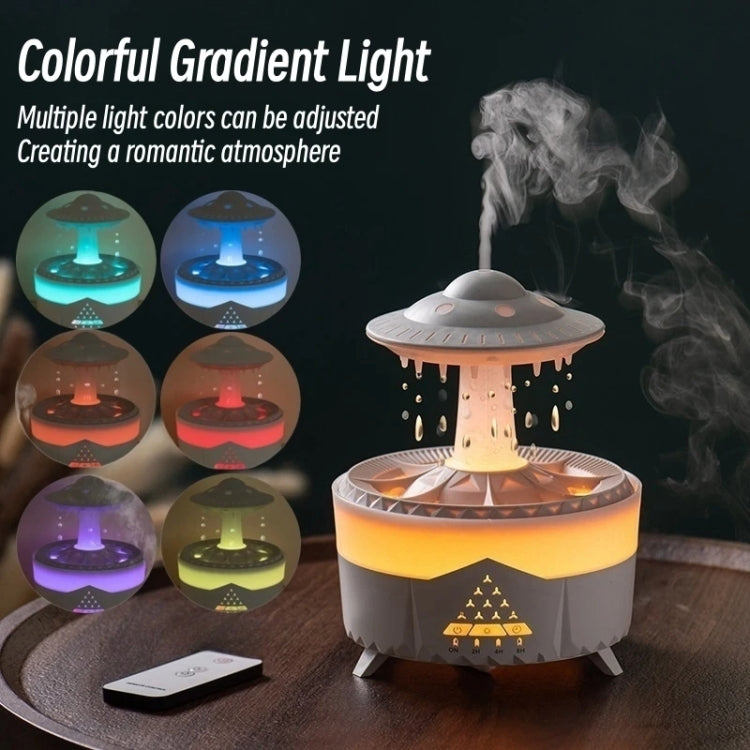 UFO Water Drop Aromatherapy Humidifier Desktop Remote Control Diffuser, Plug: AU Plug(Black) by bashfashion