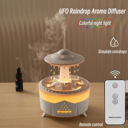 UFO Water Drop Aromatherapy Humidifier Desktop Remote Control Diffuser, Plug: AU Plug(Wood Grain) by bashfashion
