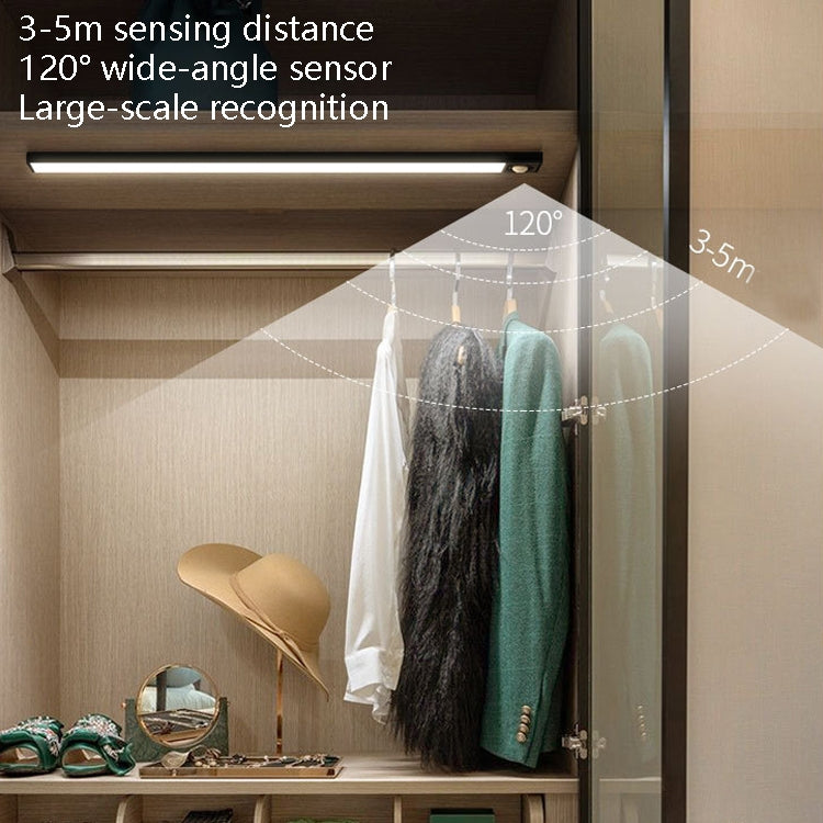 Intelligent Automatic Human Body Induction Wireless LED Lamp 80cm(Black + Warm Light) by bashfashion