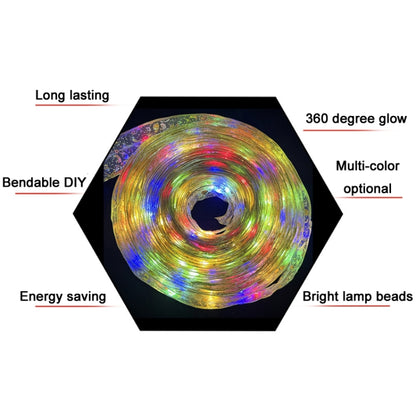 Christmas LED Lights Bronzing Double Ribbon String Lights, Specification: 5m(Gold Color Light) by bashfashion