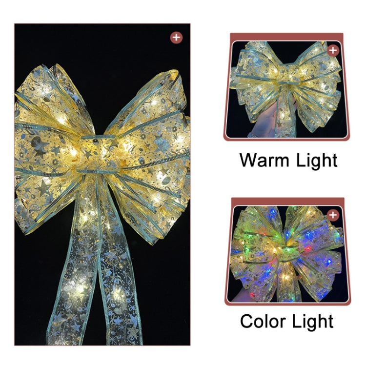 Christmas LED Lights Bronzing Double Ribbon String Lights, Specification: 10m(Gold Color Light) by bashfashion