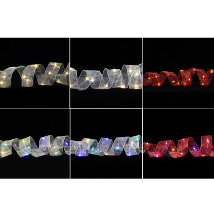 Christmas Ornament Double Light Board Yarn Ribbon String Lights, Specification: 20m(Gold Color Light) by bashfashion