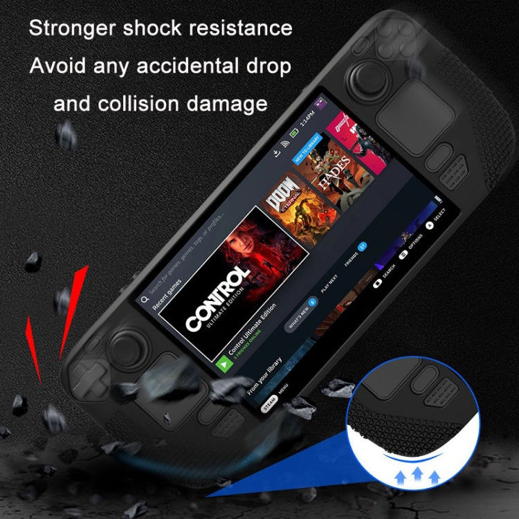 All-Inclusive Silicone Cover With Button Cap For Steam Deck(Blue) by bashfashion