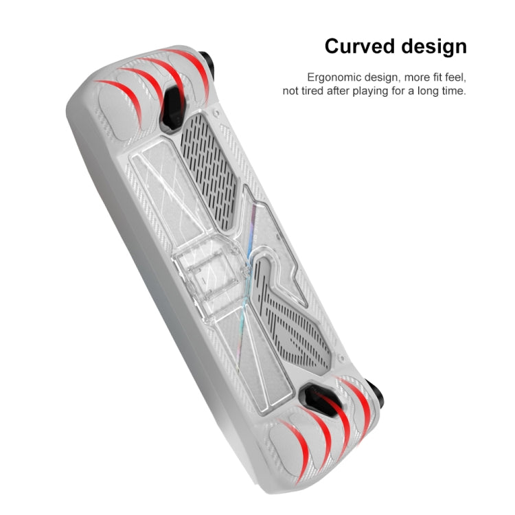 For ASUS Rog Ally Game Console PC+TPU Protective Case Cover With Bracket(Black+Transparent) by bashfashion