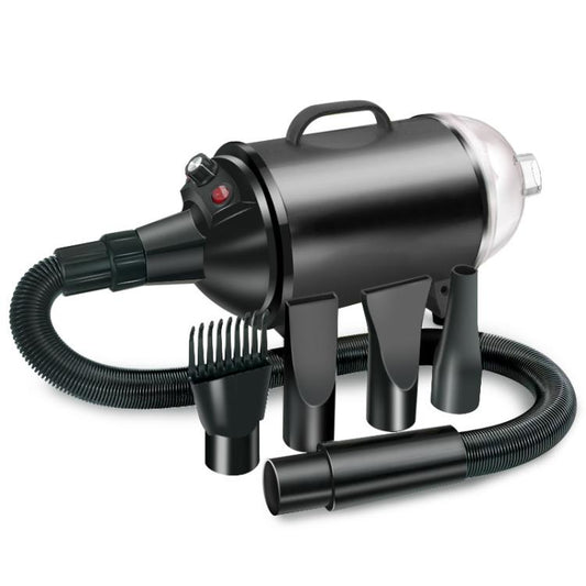 2100W Dog Dryer Stepless Speed Pet Hair Blaster With Vacuum Cleaner 220V EU Plug(Pure Black) by bashfashion