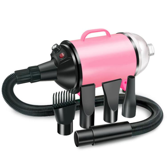 2100W Dog Dryer Stepless Speed Pet Hair Blaster With Vacuum Cleaner 220V AU PLug(Black Pink) by bashfashion