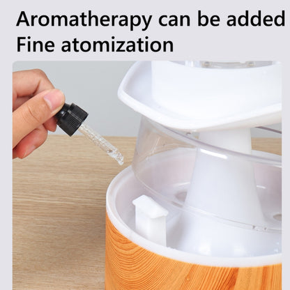 500ml Rain Humidifier Mushroom Cloud Colorful Night Lamp Aromatherapy Machine With Remote Control, Style: USB Direct Plug(Wood Grain) by bashfashion