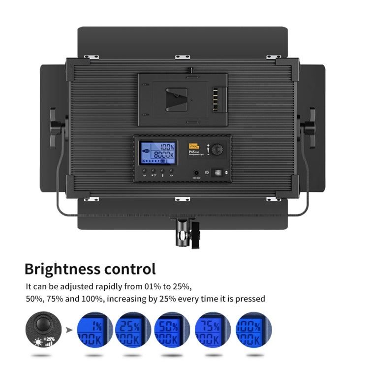 Pixel P45pro High Bright Dual Color Temperature Fill Light 120W Normal Bright Studio Camera Soft Light(A Set With AU Plug Adaptor) by Pixel
