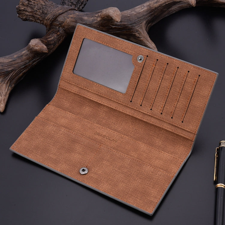 DEABOLAR Large Capacity Men Long Wallet Ultra-thin Paneled Soft Wallet(Light Gray) by DEABOLAR