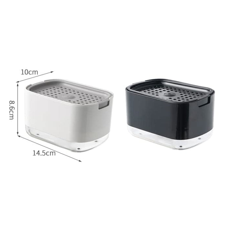 Press Type Soap Dispenser Detachable Double Layer Drainage Design Soap Dish, Spec: White With Sponge by bashfashion
