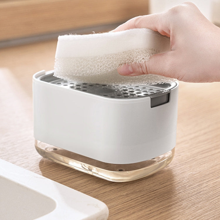 Press Type Soap Dispenser Detachable Double Layer Drainage Design Soap Dish, Spec: White With Sponge by bashfashion