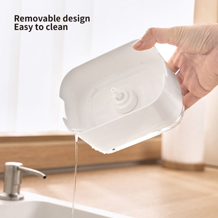 Press Type Soap Dispenser Detachable Double Layer Drainage Design Soap Dish, Spec: White With Sponge by bashfashion