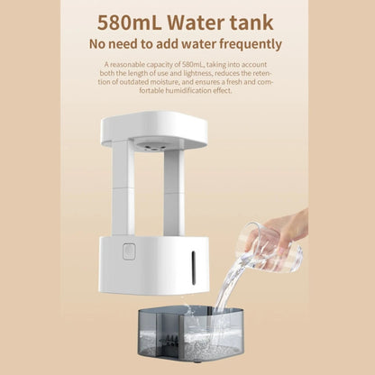 580ml Anti-gravity Humidifier Water Droplet Backflow Atomizer Aromatherapy Machine(White Light) by bashfashion