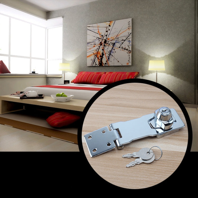 2.5 inch Non-Interlocking No Hole Hook With Locking Hasp Chest Of Drawers Door Lock With Iron Key by bashfashion