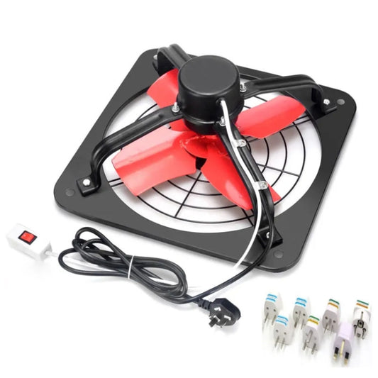 12 -inch Dual Grilles Kitchen Exhaust Fan Wall Window Fan High Power Industrial Extractor Fume Space Extractor Hood,CN Plug by bashfashion